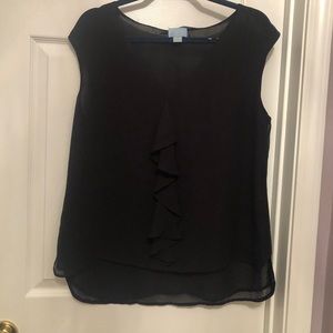Black blouse with ruffles